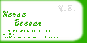 merse becsar business card